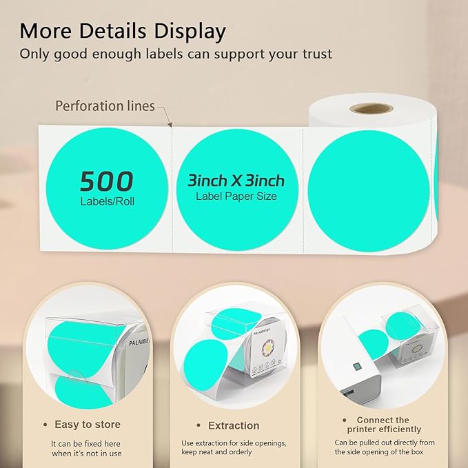 3 X 3 Inch Round Thermal Labels Circle Color Coding Labels Printable Waterproof - Image 4