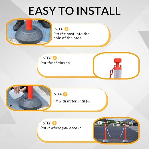6 Pack 40 Inch Traffic Delineator Posts - Image 5