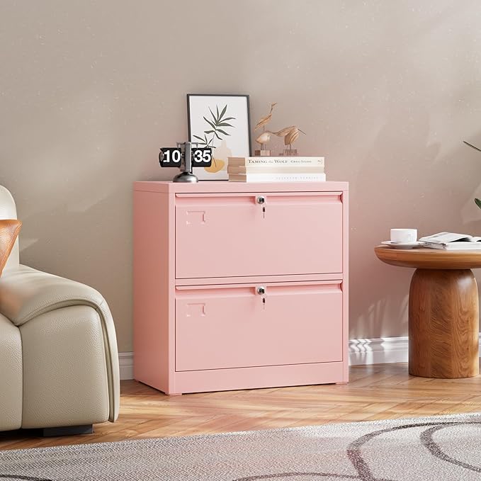 Aobabo 2 Drawer Wide Lateral File Cabinet, Metal Filing Cabinet - Image 7