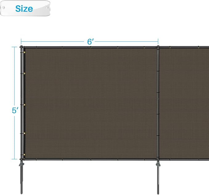Patio 6' x 76' Outdoor Privacy Screen Freestanding Temporary Fence Panels Net - Image 5