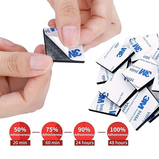 UPINS 60 Pack Double Sided Foam Tape Square Self-Adhesive Foam Tape Black - Image 5