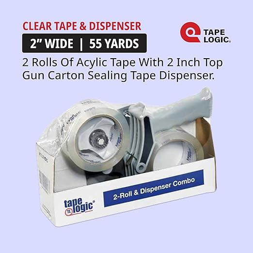 Tape Logic 2" x 55 yds Packing Tape Kit 2.6 Mil Heavy Duty Packing Tape Rolls - Image 2