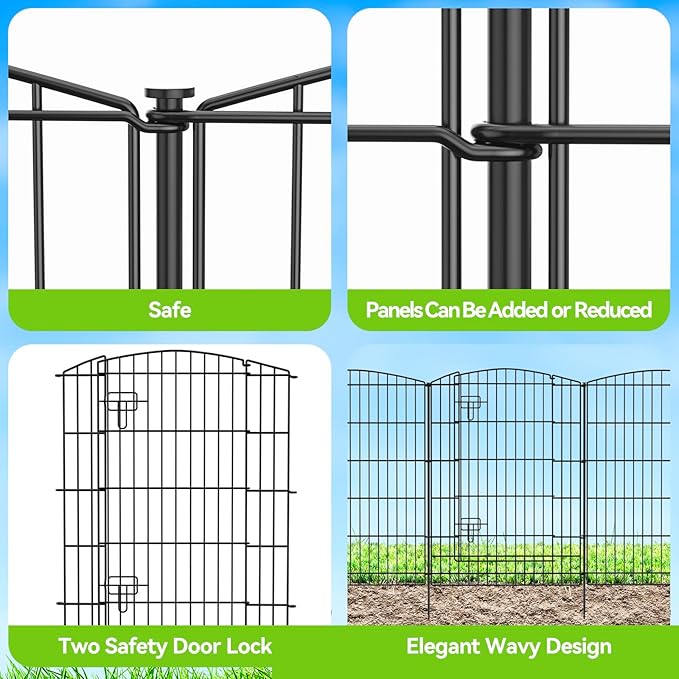 INJOPEXI Decorative Garden Fence 12 Panels 26ft×36in Garden Fences - Image 6