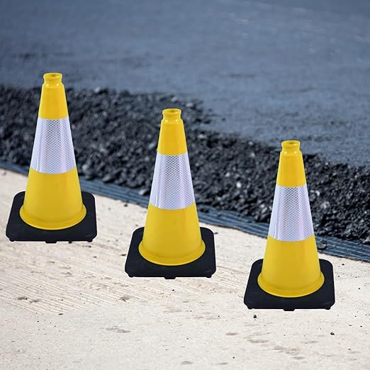 6 Pack 18 Inch Yellow Traffic Cones - Image 6