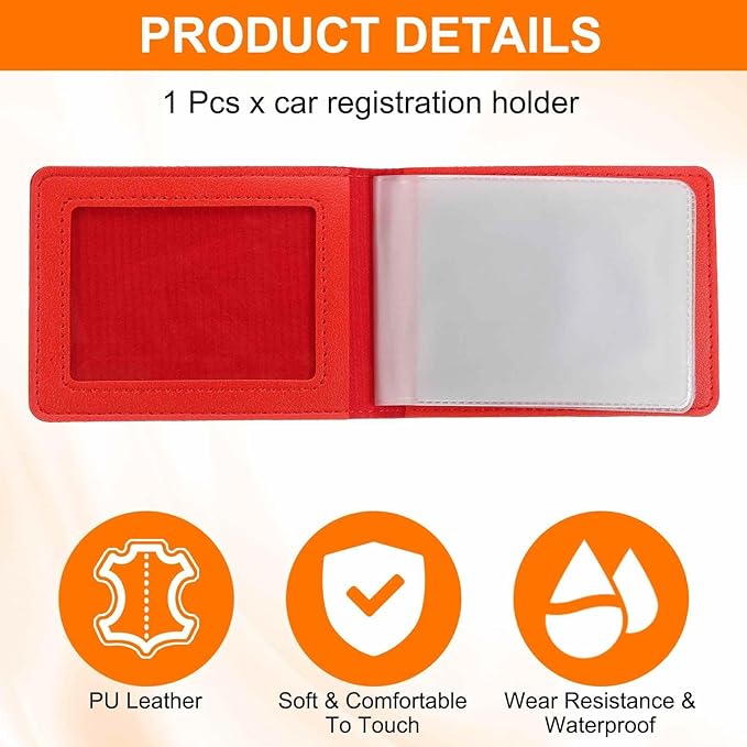 HARFINGTON Car Registration and Insurance Holder PU Leather Vehicle Glove Box - Image 3