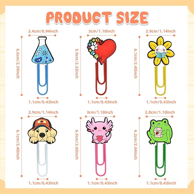 30 PCS Random Paper Clips Metal Paperclip Large Size Paper Clip Cute Bookmark - Image 4