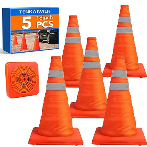 18 Inch Collapsible Traffic Safety Cones by TENKAIWICK