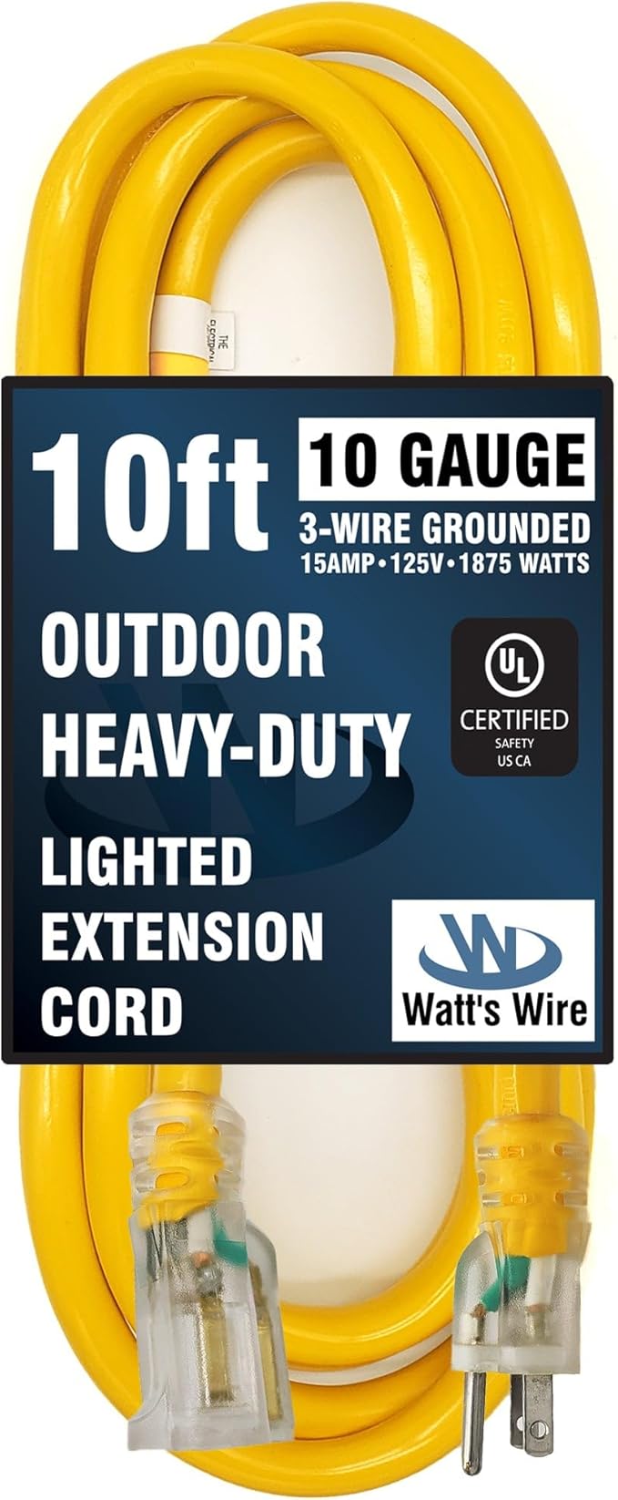 10 ft 10 Gauge Extension Cord by WattsWire