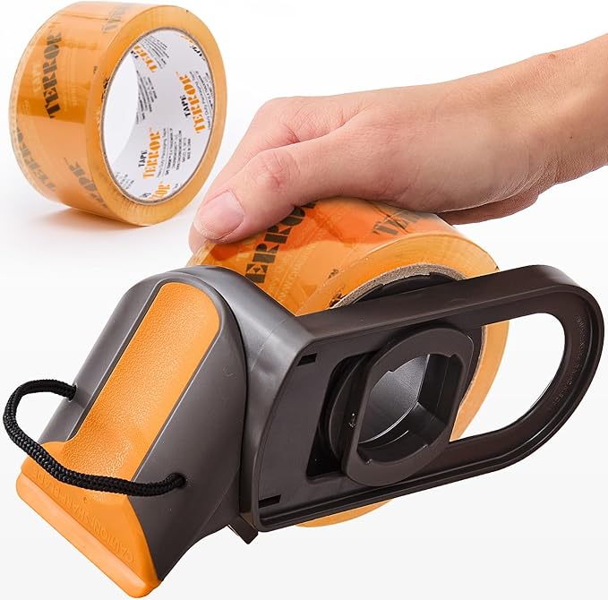 Clear Packing Tape with Dispenser – Heavy Duty, Refillable, Compatible with by TapeTerror
