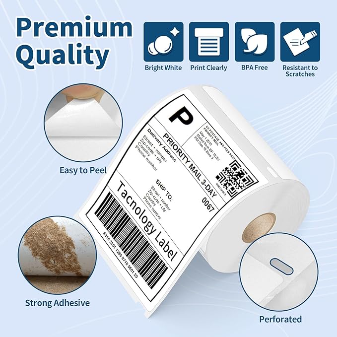 6 Rolls 4" x 6" Direct Thermal Shipping Labels, Compatible - Image 3