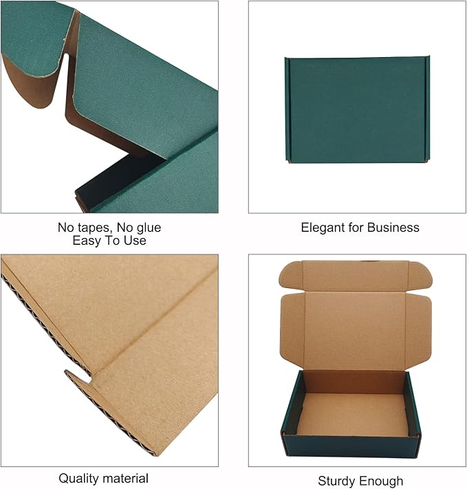Green Recyclable Cardboard Small Gift Mailer Boxes - Image 4