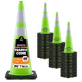 Xpose Safety 36” Lime Green Traffic Cone Dual 6" & 4" Reflective Collar – 48 by XposeSafety