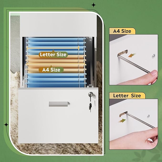 DEVAISE 3 Drawer File Cabinet - Image 8