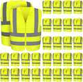 20 Pcs Reflective Safety Vest Yellow Reflective High Visibility Vest by Relaxweex