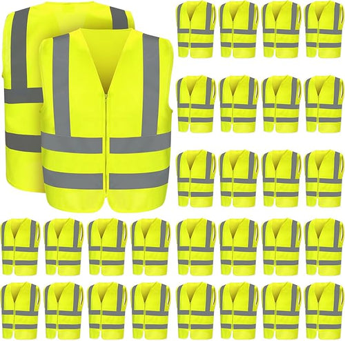20 Pcs Reflective Safety Vest Yellow Reflective High Visibility Vest by Relaxweex