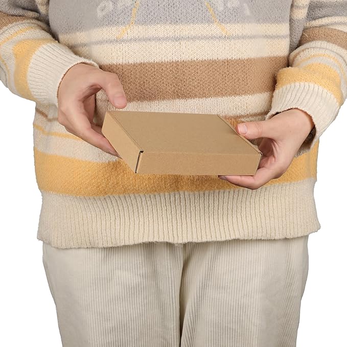 PHAREGE 6x4x1 Inch Shipping Boxes 100 Pack Brown, Tab Lock Tuck Top Mailer Boxes - Image 4