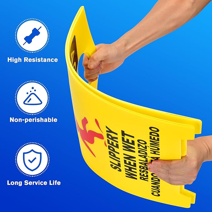 MATTHEW CLEANING 19'' Industrial Wet Floor Sign Standalone 2-Sided Durable - Image 2