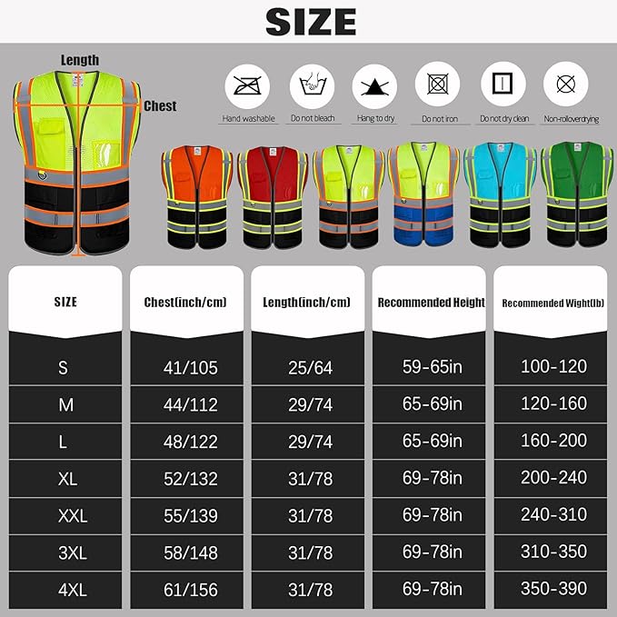Custom Safety Vest with Logo Pockets High Visibility Reflective Vests - Image 5