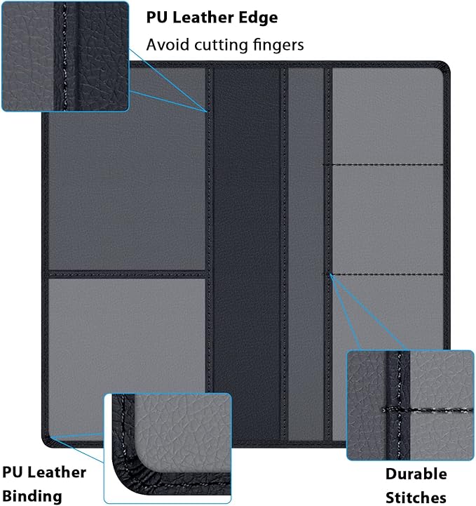 Car Insurance and Registration Holder, 9.5 x 5 Inch PU Leather Vehicle Glove - Image 4