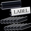 Outus Plastic Label Holder Wire Shelf Label Holder 3 x 0.875 Inches Pockets by Outus