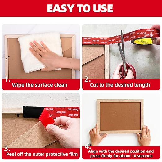 Double Sided Tape Heavy Duty 1in x 10ft, Heavy Duty Removable Mounting Tape - Image 7