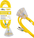 3-Outlets Indoor Outdoor Extension Cord Weatherproof by HONDERSON