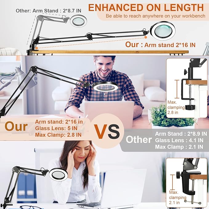 VEEMAGNI 5 Inch Large Magnifying Glass - Image 2