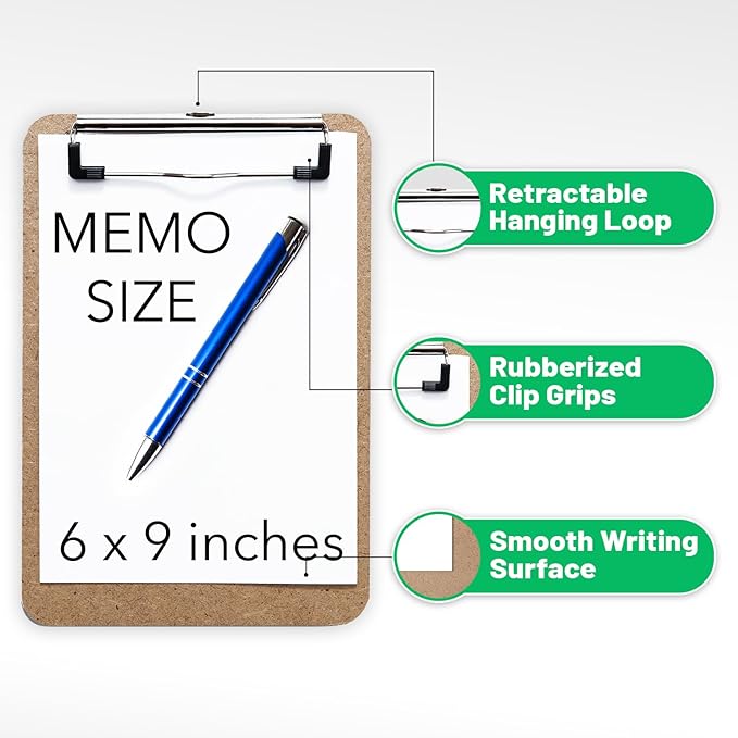 Mini Clipboard 6" x 9" Memo Clipboard | Small Clipboards 6x9 - Image 2