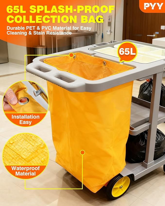 PYY Cleaning Carts On Wheels - Image 3