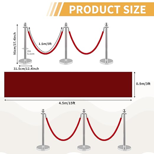 8Pcs Stainless Steel Stanchion Posts - Image 2
