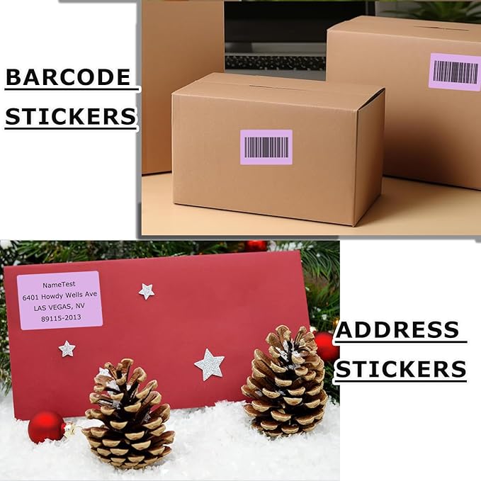 3" x 2" Thermal Labels Stickers Purple, Square Thermal Shipping Stickers - Image 4