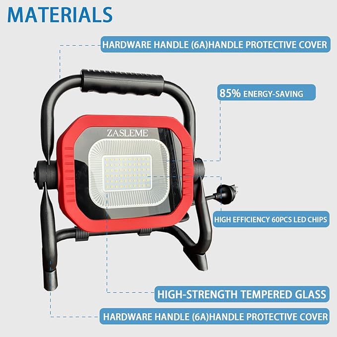 50W 7000LM LED Work Light with Adjustable Stand - Image 5