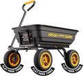 10-in NO-FLAT TIRES 600lb Heavy-Duty Garden Dump Cart 4 Cu.Ft. Utility Wagon by CAMMOO