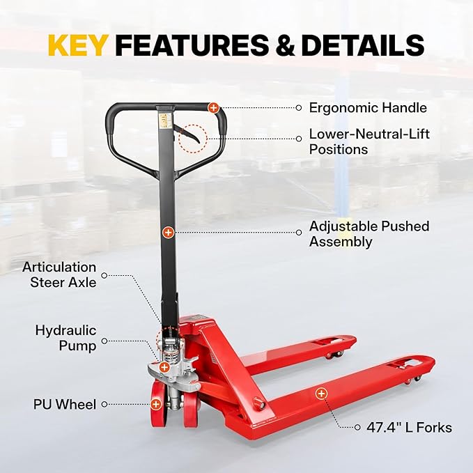 NORTHSKY Standard Manual Pallet Jack, 5500lbs Capacity - Image 2