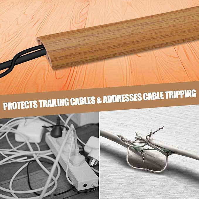 Floor Cord Cover Self Adhesive Cord Hider, 20FT Cable Management, Extension - Image 5