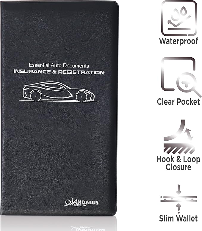 Andalus Auto Registration & Insurance Card Holder Pack of 2, Waterproof - Image 4