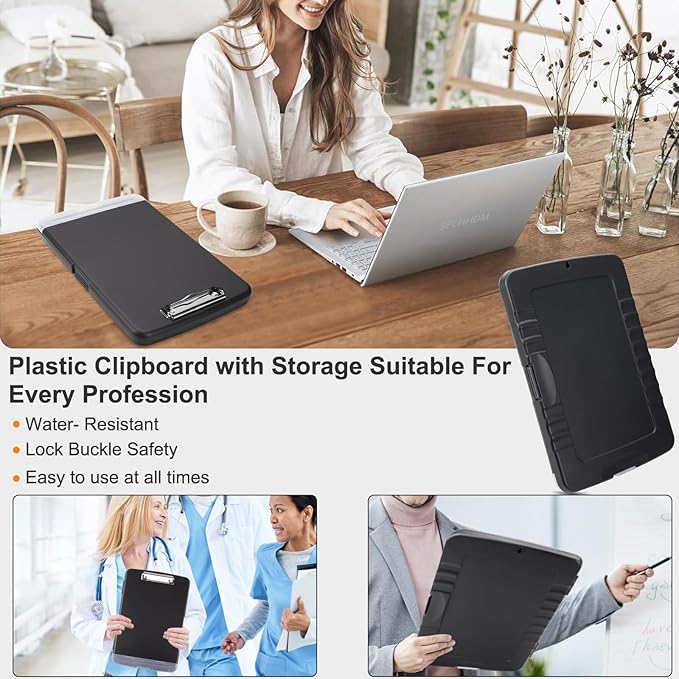 SFLHHDM Clipboard with Storage, Clip Boards 8.5x11, Plastic Clipboards with Pen - Image 8