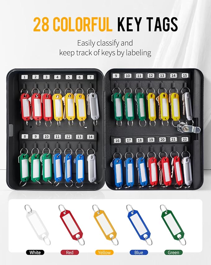 Uniclife Steel Key Cabinet Wall Mounted Organizer - Image 3