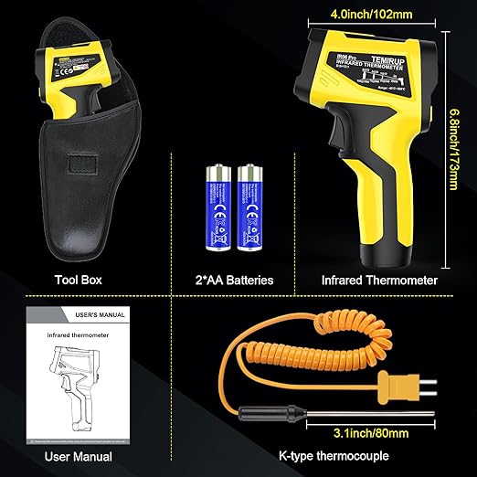Infrared Thermometer Gun, Digital Laser Thermometrer Temperature Gun - Image 9