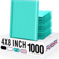 Fuxury Bubble Mailers 4x8" Teal Padded Envelopes 1000Pack Strong Adhesion Thick by Fuxury