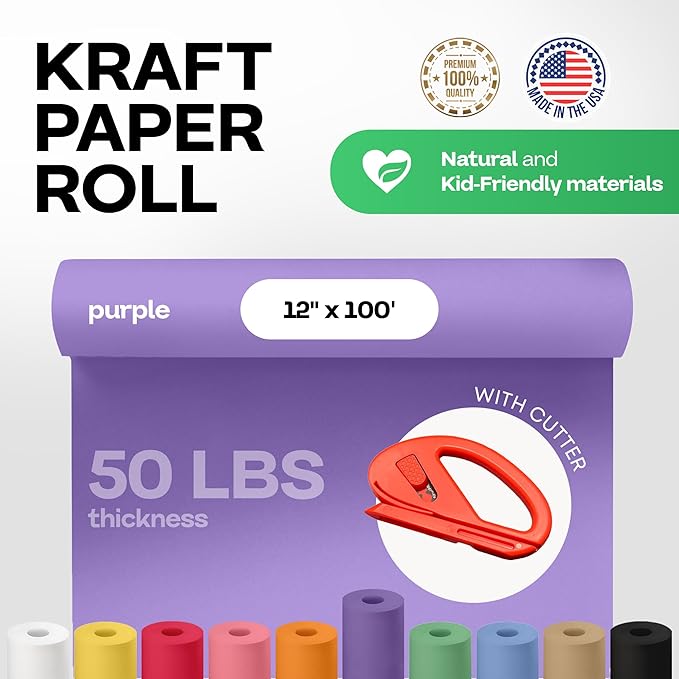 Purple Kraft Paper Roll 12" x 1200" - Image 2