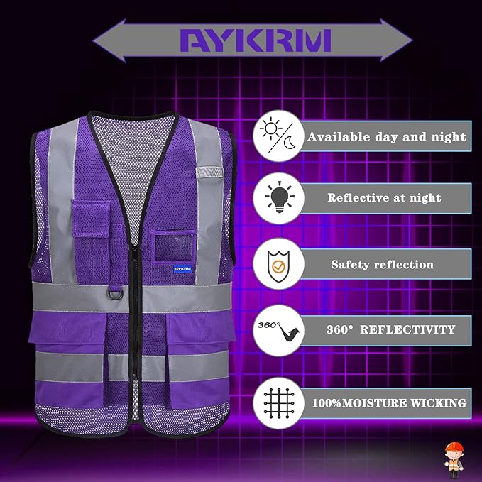 A-SAFETY High Visibility Mesh Safety Reflective Vest - Image 5