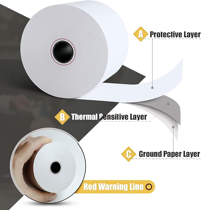 Azure Zone, Thermal Paper 2-1/4 X 230ft 100 Rolls, Fits Most POS Machines and - Image 3