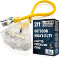 2 ft Short Outdoor Extension Cord Waterproof by WattsWire