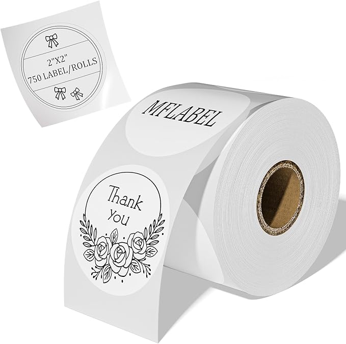 MFLABEL 2 Inch White Round Labels by MFLABEL