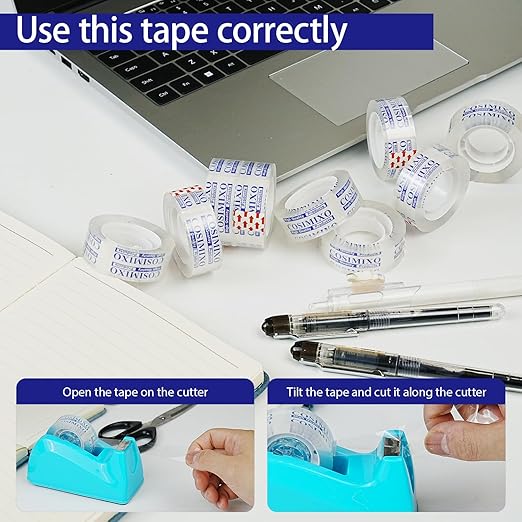 COSIMIXO 24Rolls Crystal Clear Tape Refills - Image 4