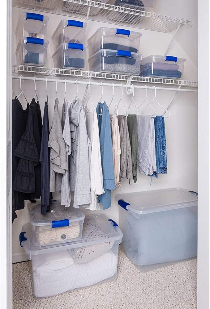 HOMZ Heavy Duty Modular Clear Plastic Stackable Storage Tote Containers - Image 8