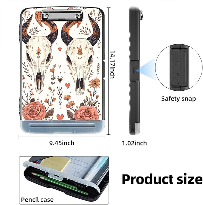 Clipboard with Storage Box & Pen Holder, Heavy Duty Clip Boards 8.5x11 - Image 2