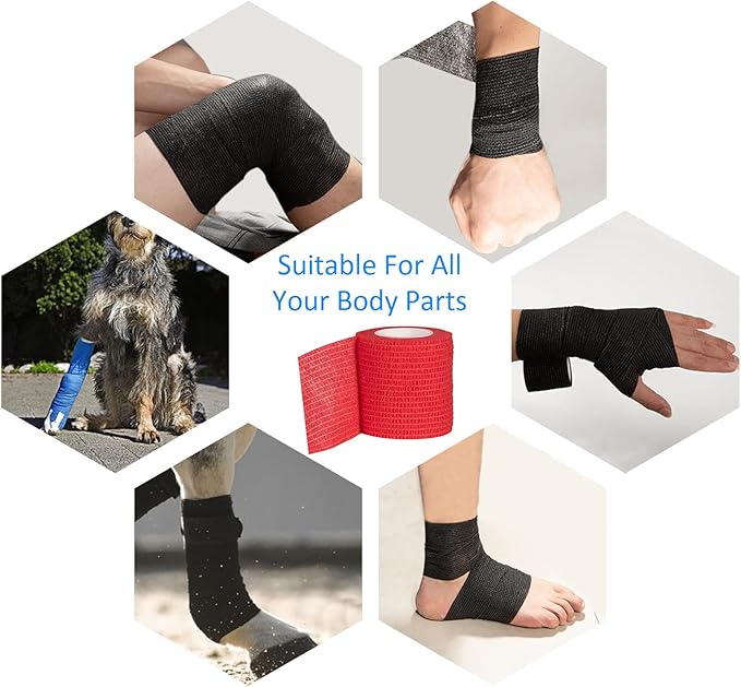 12Pcs 2”x 5 Yards Self Adhesive Bandage Wrap Elastic Bandage Wrap Self Adherent - Image 6