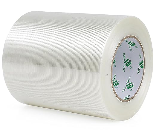 BOMEI PACK Wide Strapping Tape 6Inch, Heavy Duty Reinforced Packing Tape by BOMEIPACK